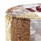 Pouf Rotondo di Design Etnico in Tessuto Patchwork o Velluto – Fibra Viadurini