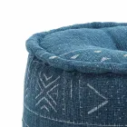Pouf Rotondo di Design Etnico in Tessuto Patchwork o Velluto – Fibra Viadurini