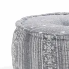 Pouf Rotondo di Design Etnico in Tessuto Patchwork o Velluto – Fibra Viadurini