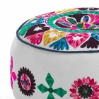 Pouf Rotondo di Design Etnico in Tessuto Patchwork o Velluto – Fibra Viadurini