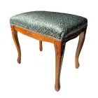 Pouf Stile Classico in Legno di Noce e Tessuto Made in Italy - Luxury Viadurini