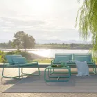 Pouf Tavolino per il Giardino Design in Metallo Colorato Made in Italy - Karol Viadurini