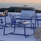 Pouf Tavolino per il Giardino Design in Metallo Colorato Made in Italy - Karol Viadurini