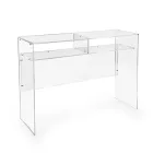 Pratica Scrivania Autoportante in Plexiglass Trasparente Made in Italy - Ghea Viadurini
