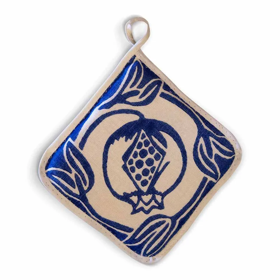 Presine d’Arte Italiana in Puro Lino con Stampa a Mano Pezzo Unico - Marchi Viadurini