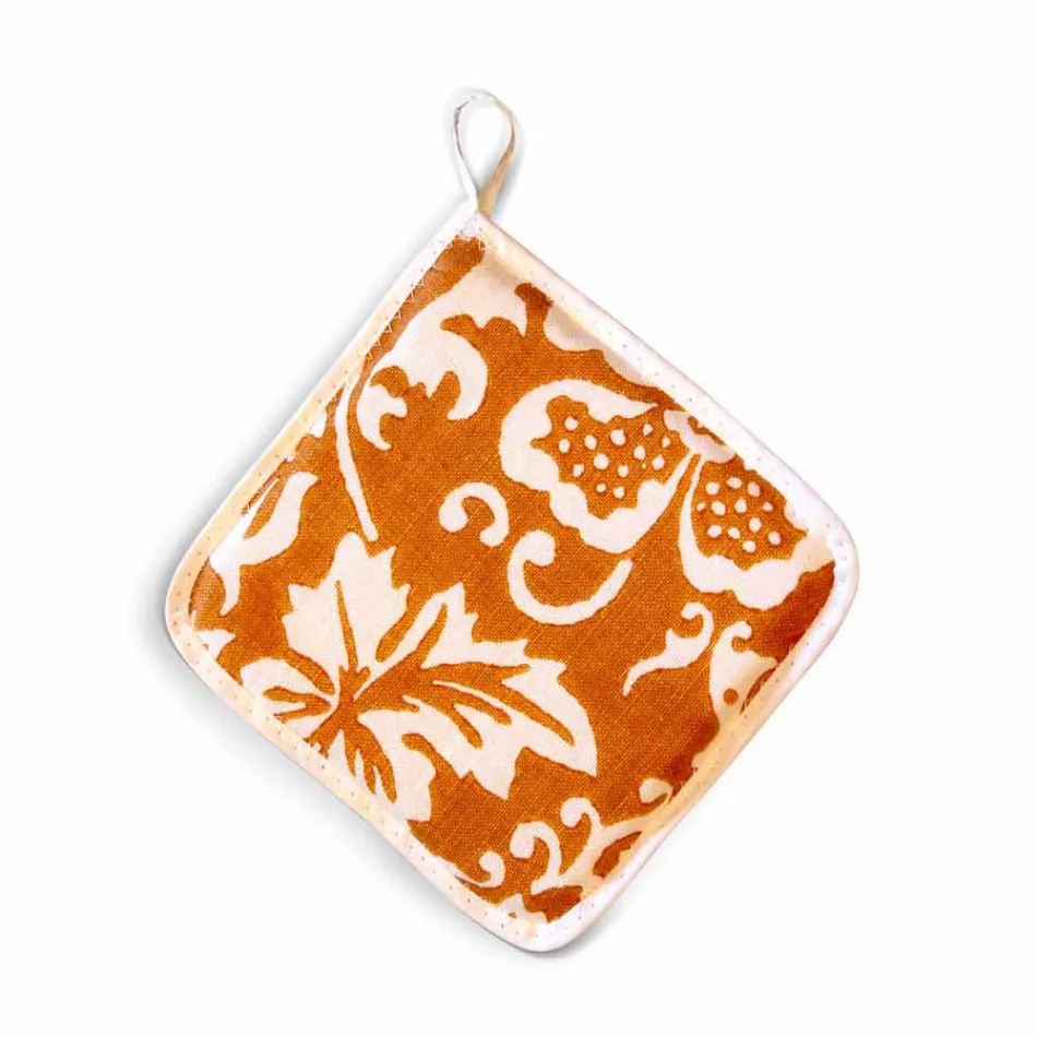 Presine d’Arte Italiana in Puro Lino con Stampa a Mano Pezzo Unico - Marchi Viadurini