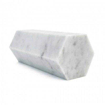 Prisma Decorativo Fermalibro in Marmo Bianco Carrara o Nero Marquinia - Trocco Viadurini