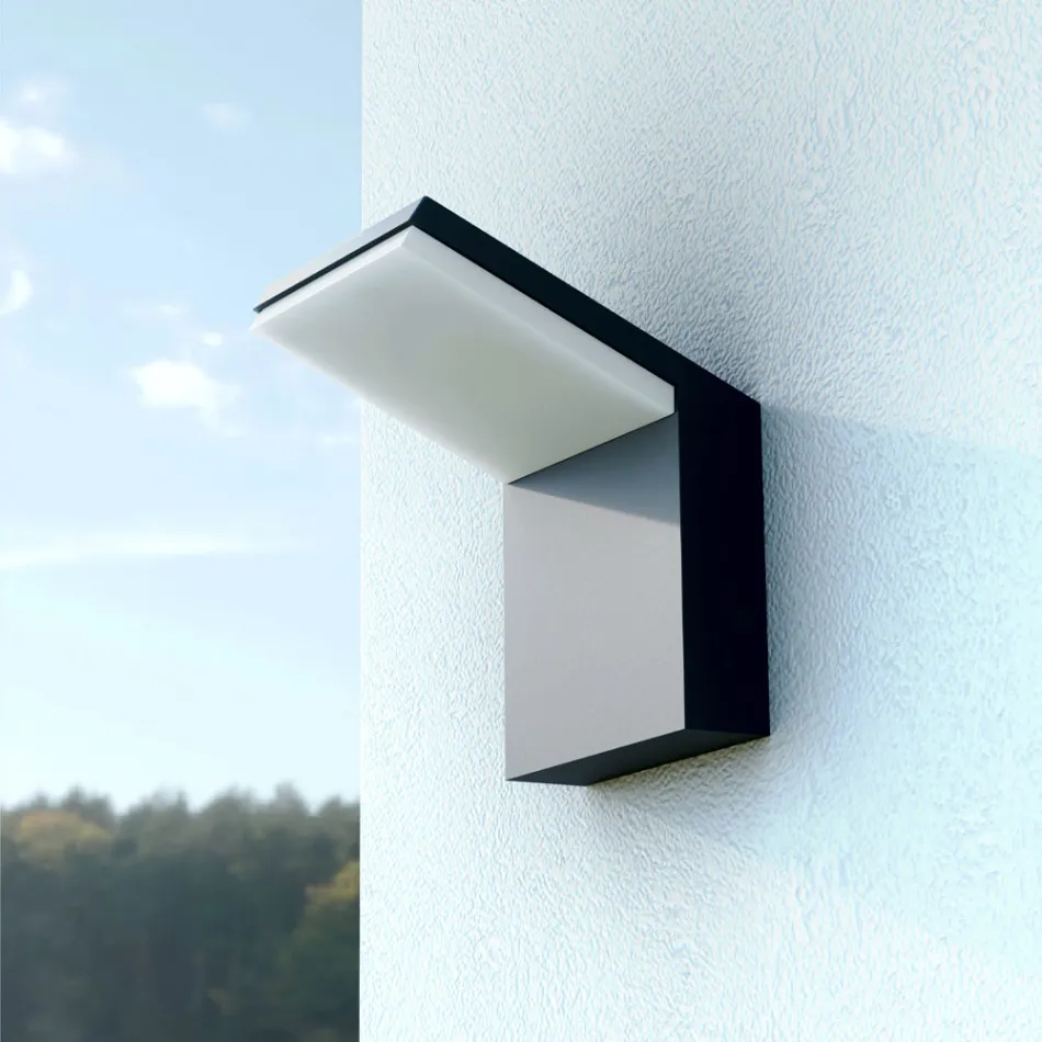 Proiettore Applique da Esterno LED 18W in Alluminio Bianco o Nero - Nerea Viadurini