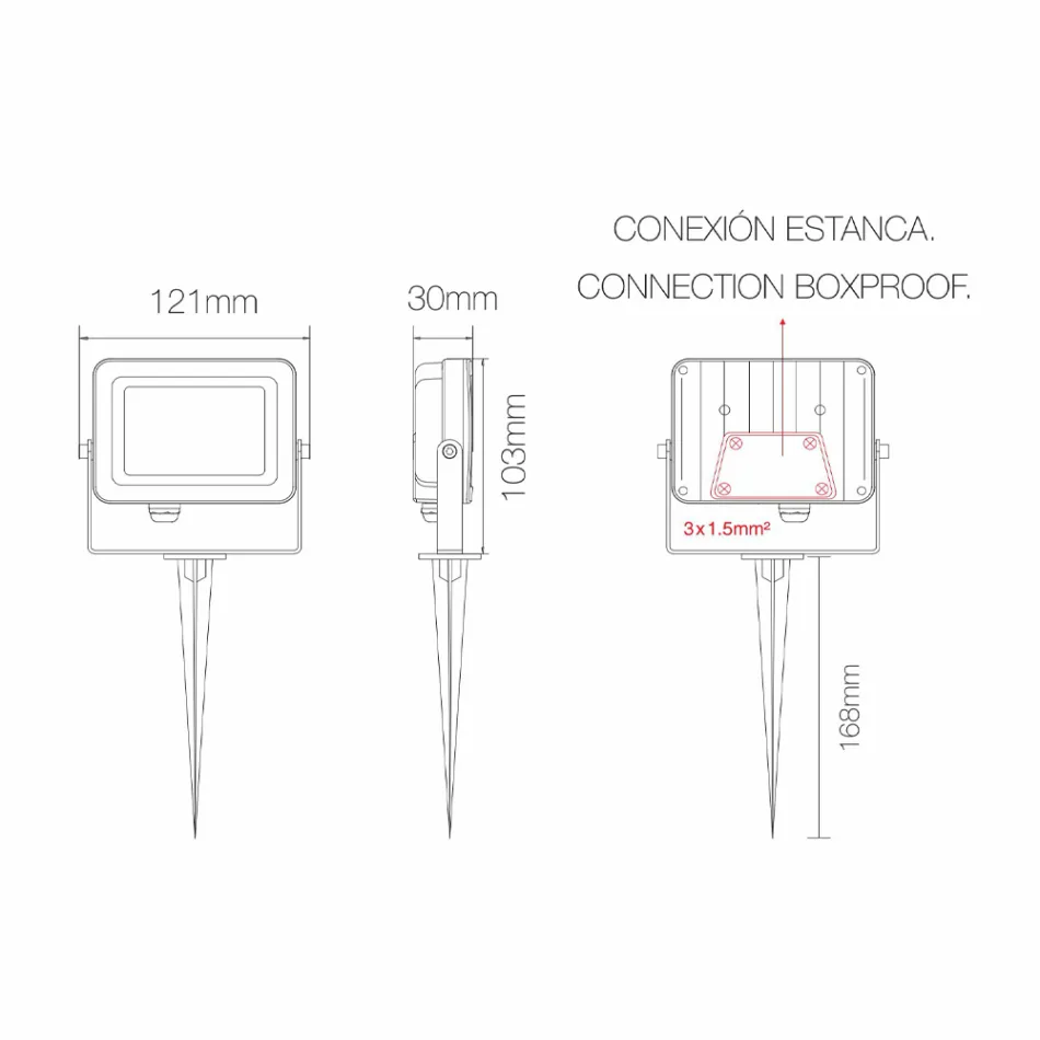 Proiettore Faretto Led da Esterno in Alluminio Corten 4 Pezzi - Celeste Viadurini