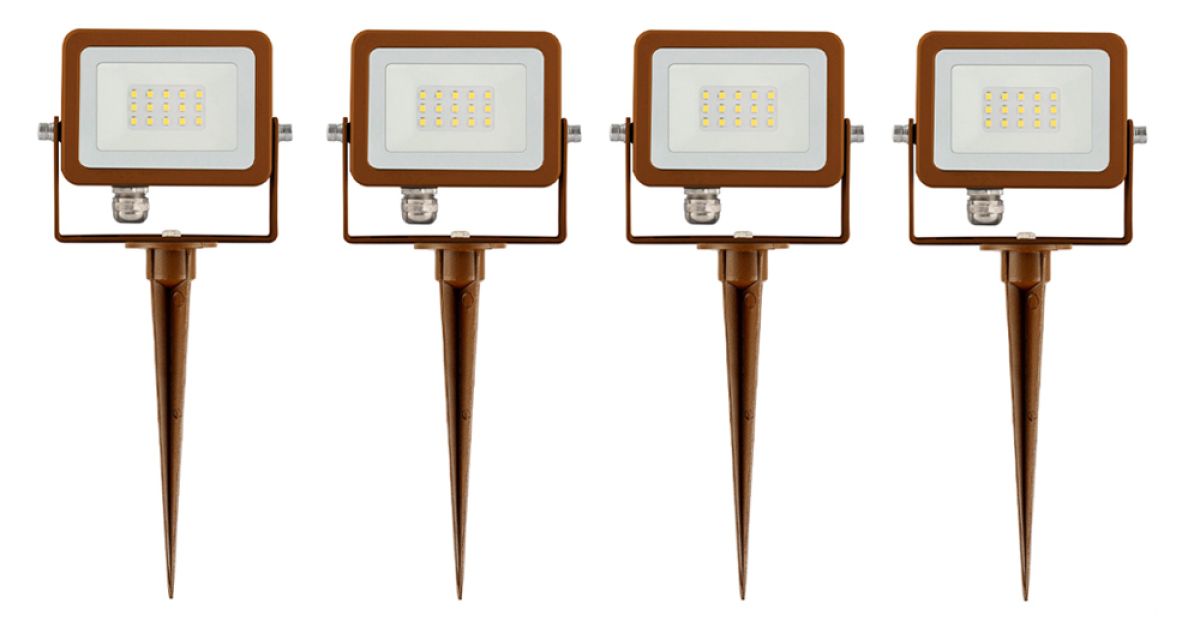 Proiettore LED Esterno Zas Quadrato - Regolabile Con Picchetto, IP65, Classe A++, Corten - Foto 10