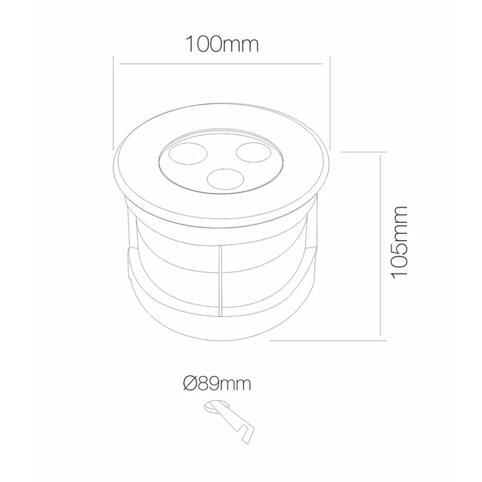 Proiettore Faretto Rotondo con Led da Esterno in Acciaio Inox - Dakota Viadurini