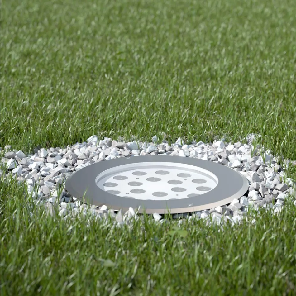 Proiettore Faretto Rotondo con Led da Esterno in Acciaio Inox - Dakota Viadurini