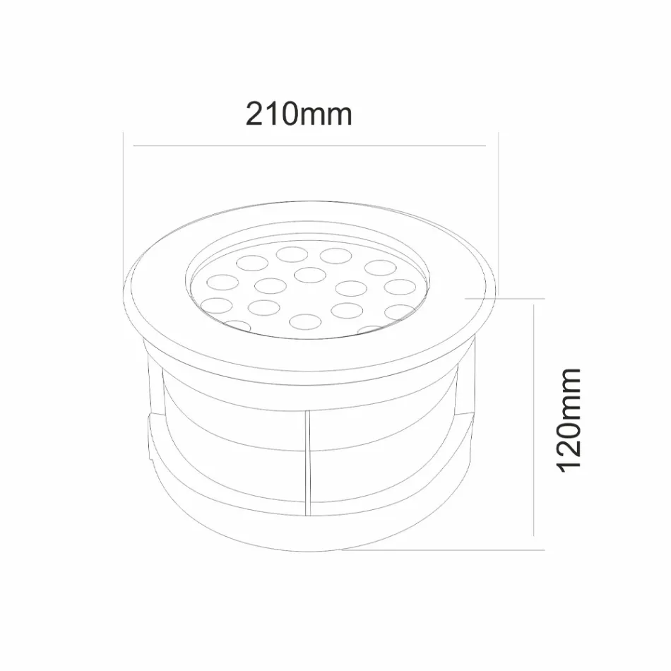 Proiettore Faretto Rotondo con Led da Esterno in Acciaio Inox - Dakota Viadurini