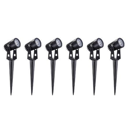 Proiettore Faretto Rotondo con Led da Esterno in Alluminio 6 Pezzi - Erio Viadurini