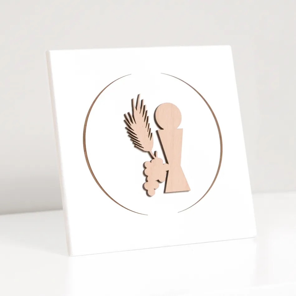 Quadretto che Raffigura il Calice della Comunione Inciso a Laser Made in Italy - Philippe Viadurini