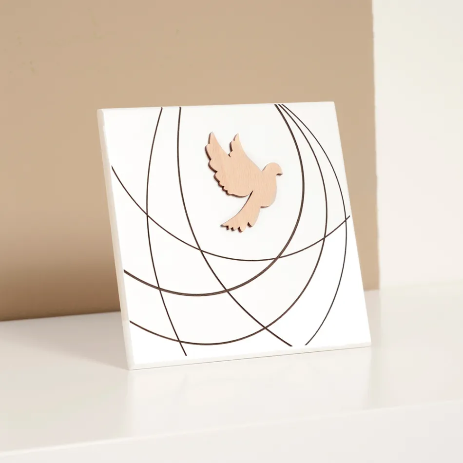 Quadretto che Raffigura la Santa Cresima Inciso a Laser Made in Italy - Mumbi Viadurini