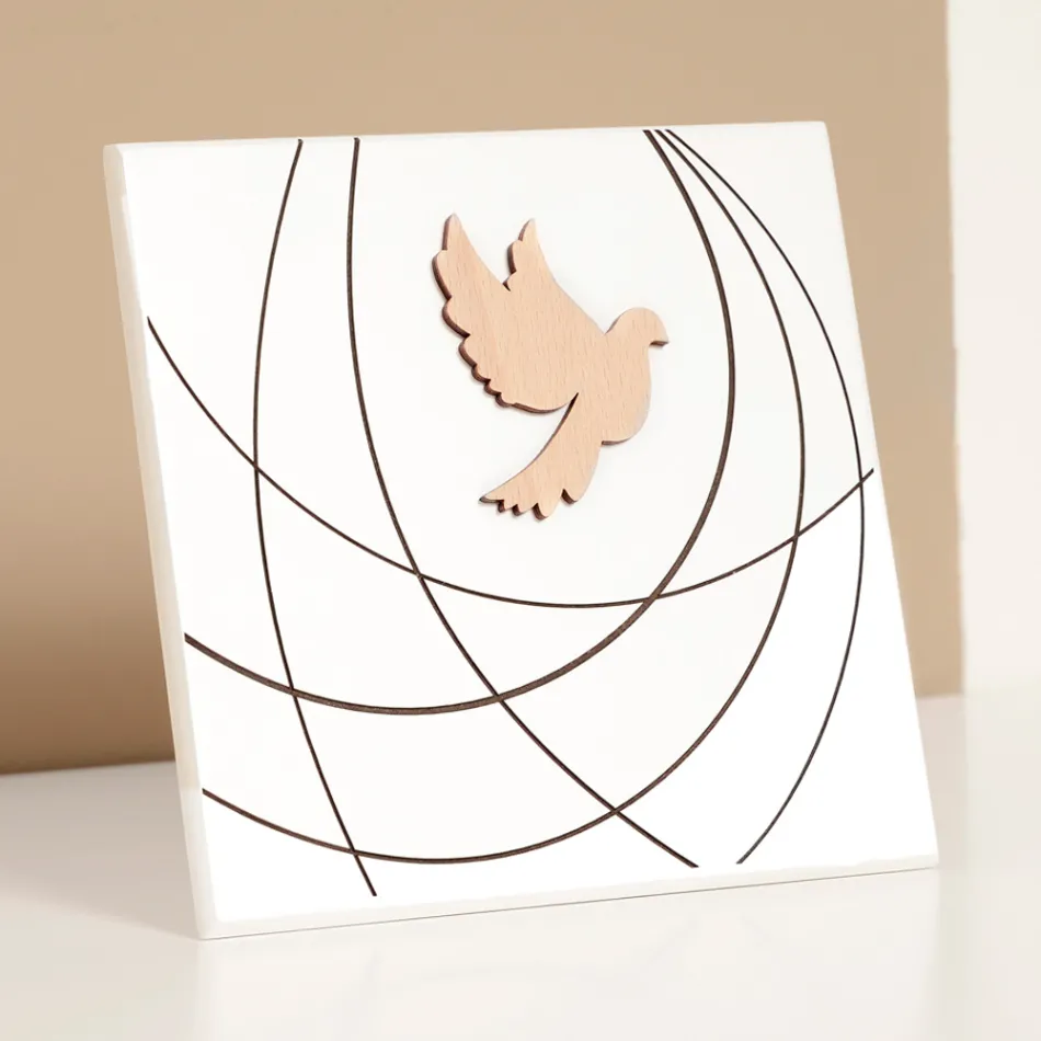 Quadretto che Raffigura la Santa Cresima Inciso a Laser Made in Italy - Mumbi Viadurini