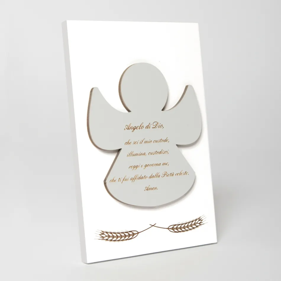 Quadretto Inciso a Laser di un Angioletto Beato Made in Italy - Alain Viadurini