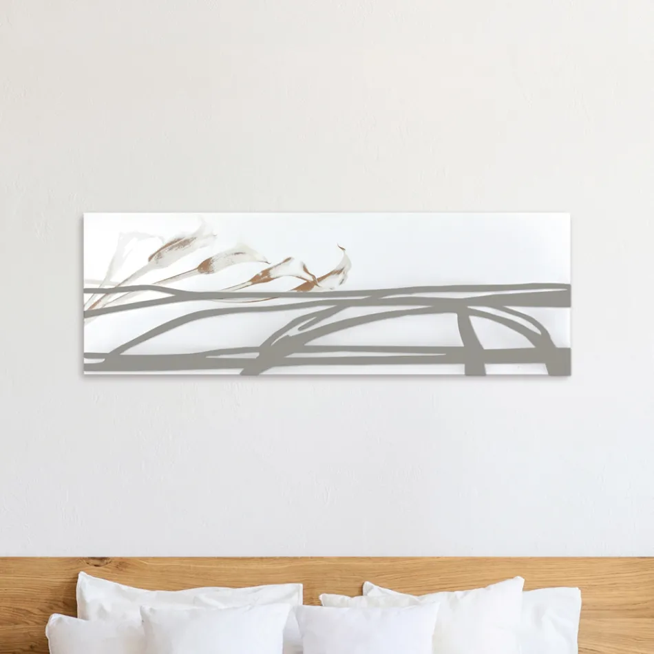 Quadro con Forme Astratte Realizzato con il Laser Made in Italy - Grace Viadurini