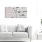 Quadro con Rosa e Forme Geometriche Realizzato in Laser Made in Italy - Rin Viadurini