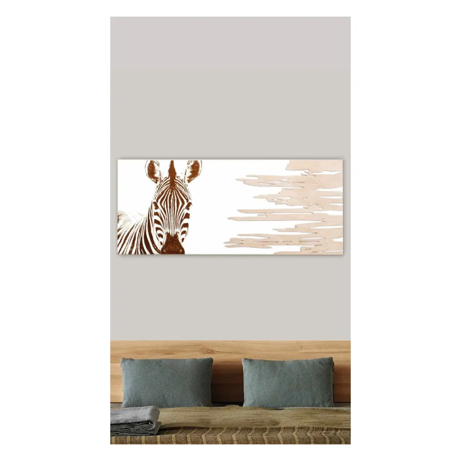 Quadro con Zebra Realizzato con il Laser Made in Italy - Yuuka Viadurini
