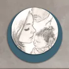 Quadro in Legno con Stampa di una Famiglia Unita Made in Italy - Canada Viadurini