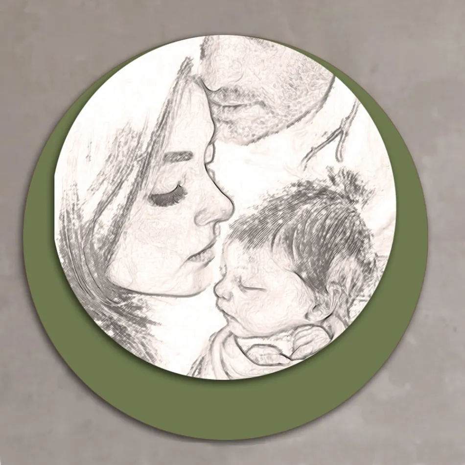 Quadro in Legno con Stampa di una Famiglia Unita Made in Italy - Canada Viadurini