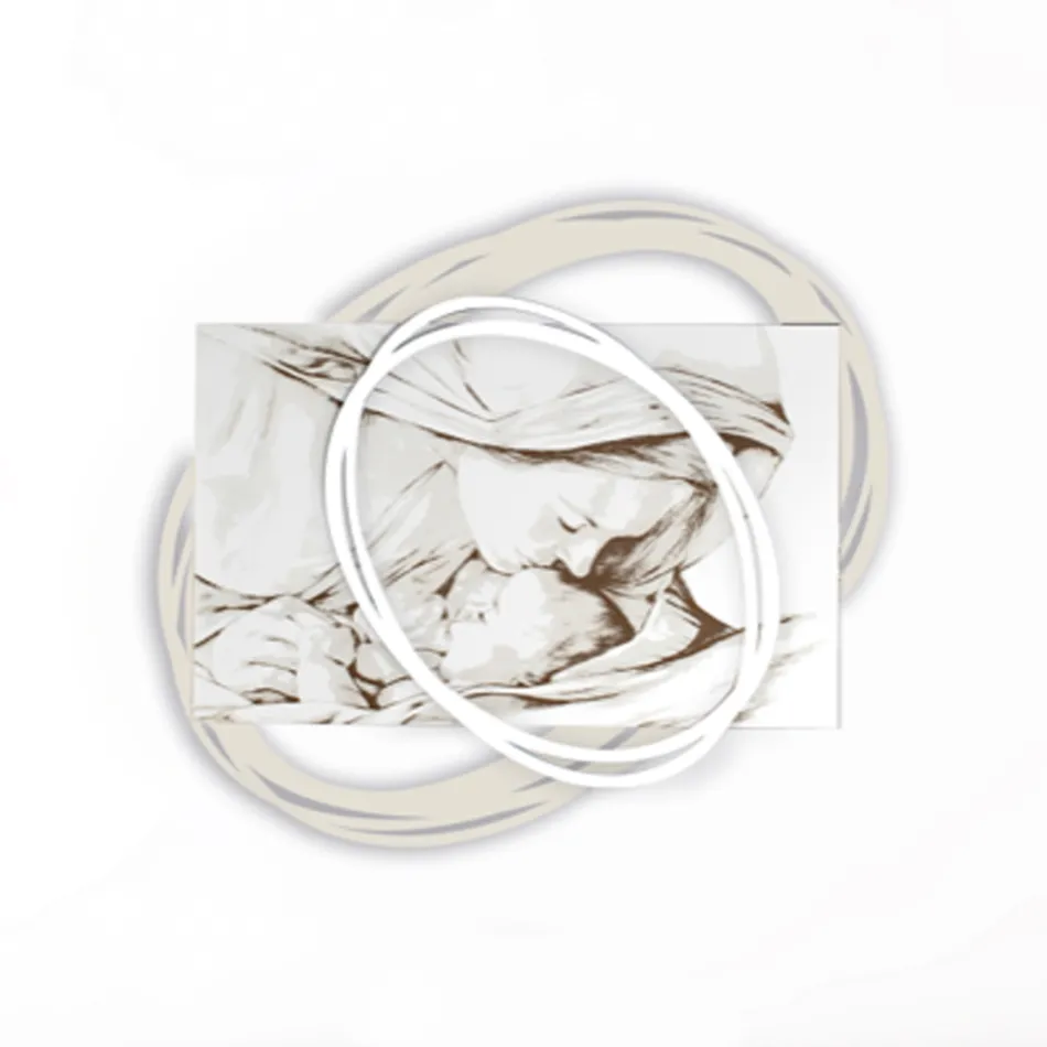 Quadro Inciso a Laser con Bacio di Maria a Gesù Made in Italy - Sylvie Viadurini