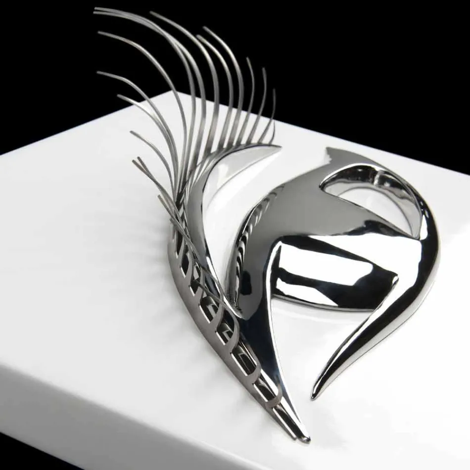 Quadro Moderno Artigianale in Legno, Acciaio e Resina Made in Italy - Occhio Viadurini