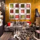 Quadro Moderno da Parete in Metallo e Fiori Artificiali Made in Italy - Trimo Viadurini