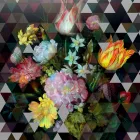 Quadro Moderno da Parete in Vetro con Stampa Floreale Made in Italy - Ganza Viadurini