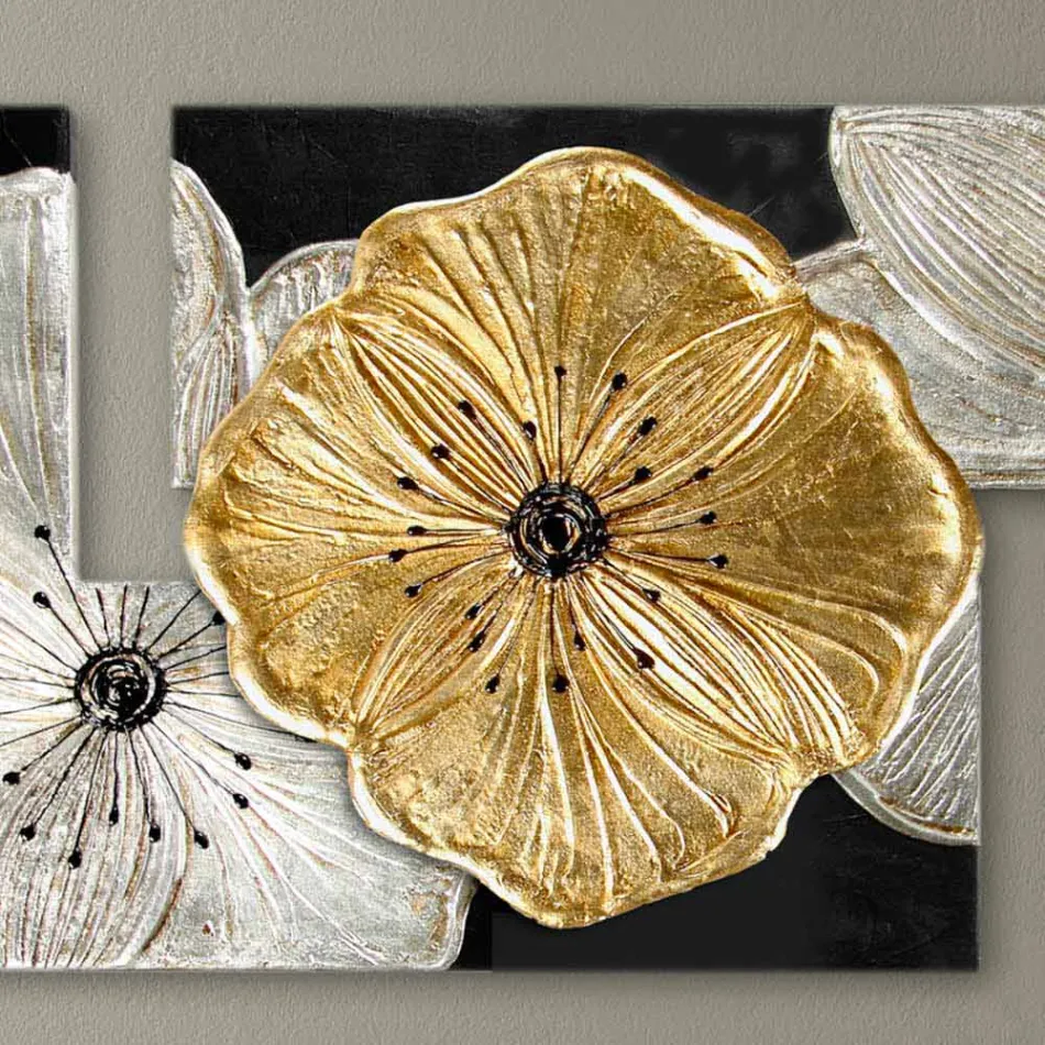 Quadro Petunia Piccola Oro Pintdecor Viadurini