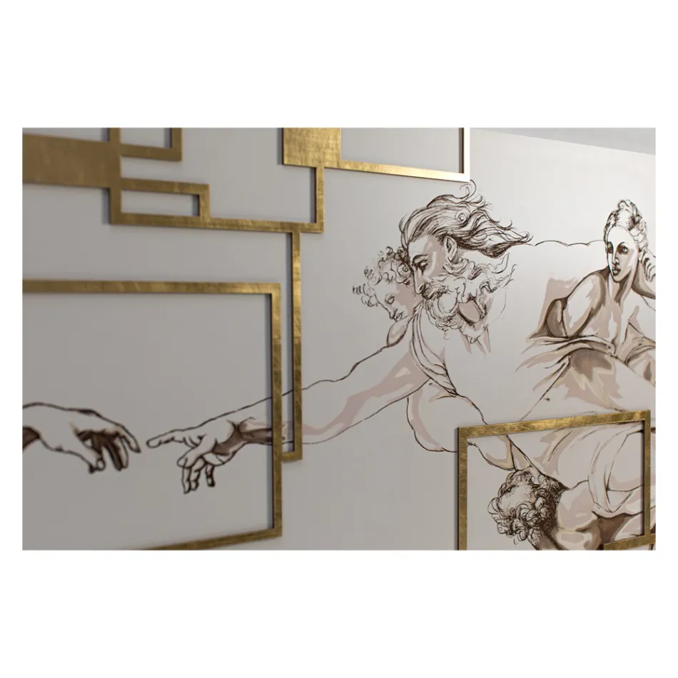 Quadro Realizzato con il Laser che Raffigura la Creazione  Made in Italy - Pirucchio Viadurini