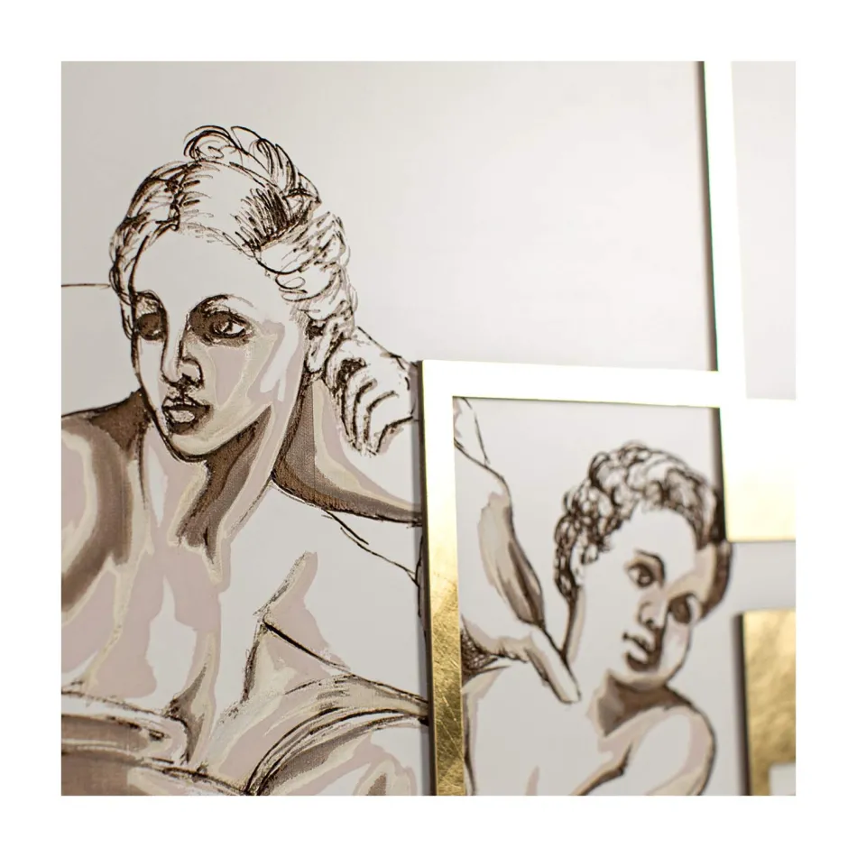 Quadro Realizzato con il Laser che Raffigura la Creazione  Made in Italy - Pirucchio Viadurini