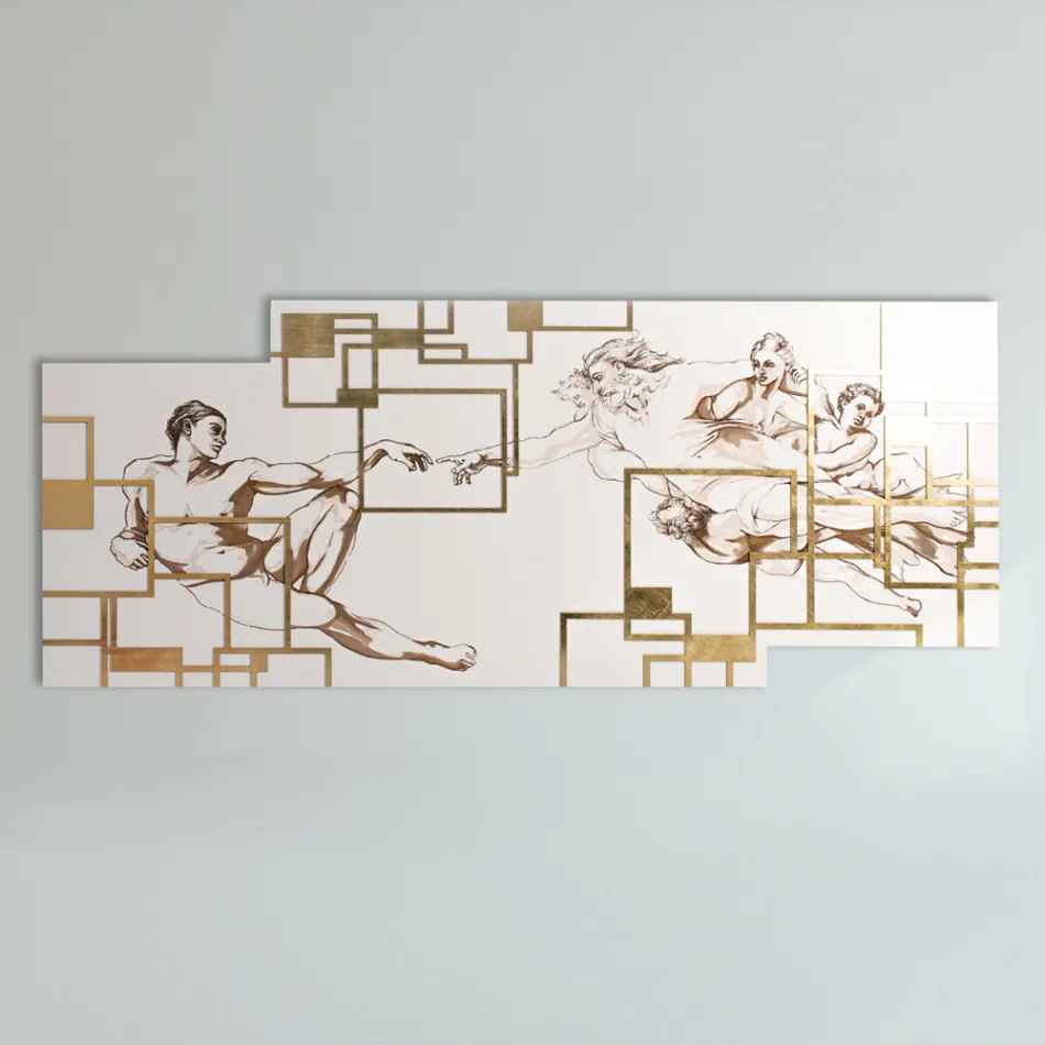 Quadro Realizzato con il Laser che Raffigura la Creazione  Made in Italy - Pirucchio Viadurini