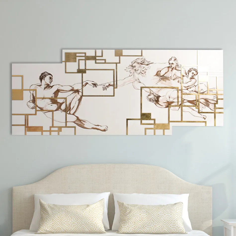 Quadro Realizzato con il Laser che Raffigura la Creazione  Made in Italy - Pirucchio Viadurini