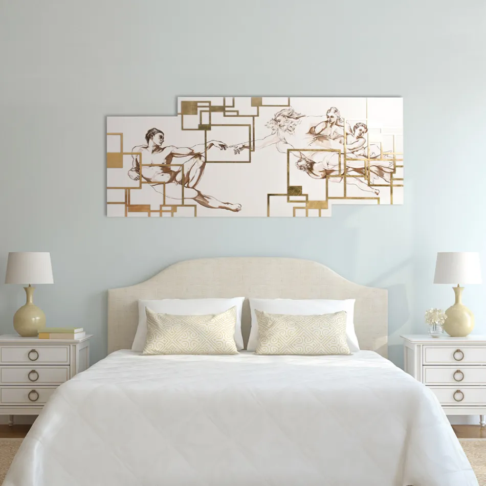 Quadro Realizzato con il Laser che Raffigura la Creazione  Made in Italy - Pirucchio Viadurini