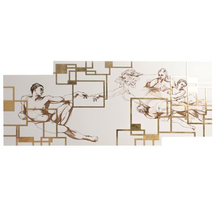 Quadro Realizzato con il Laser che Raffigura la Creazione  Made in Italy - Pirucchio Viadurini