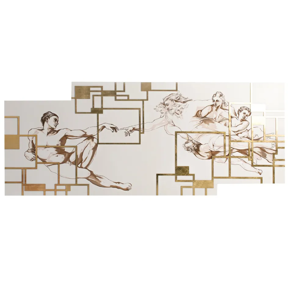 Quadro Realizzato con il Laser che Raffigura la Creazione  Made in Italy - Pirucchio Viadurini