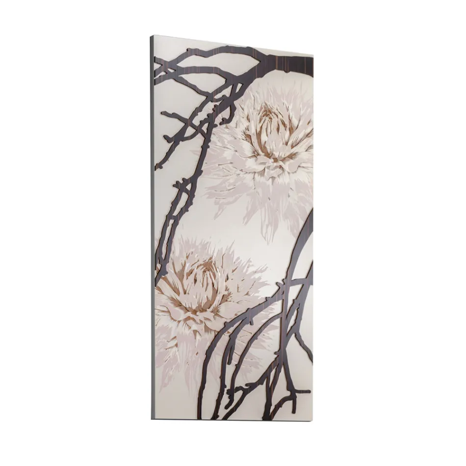 Quadro Realizzato con il Laser con Fiore di Dalia Made in Italy - Taka Viadurini