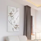 Quadro Realizzato in Laser con Fiore di Magnolia Made in Italy - Misaki Viadurini
