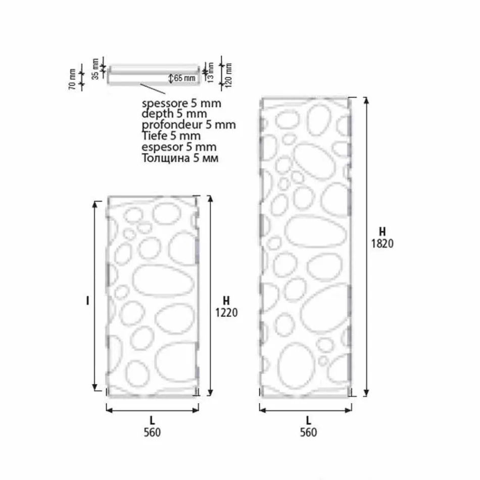Radiatore Termoarredo di Design Verticale Idraulico Moderno fino 903 W - Scuba Viadurini