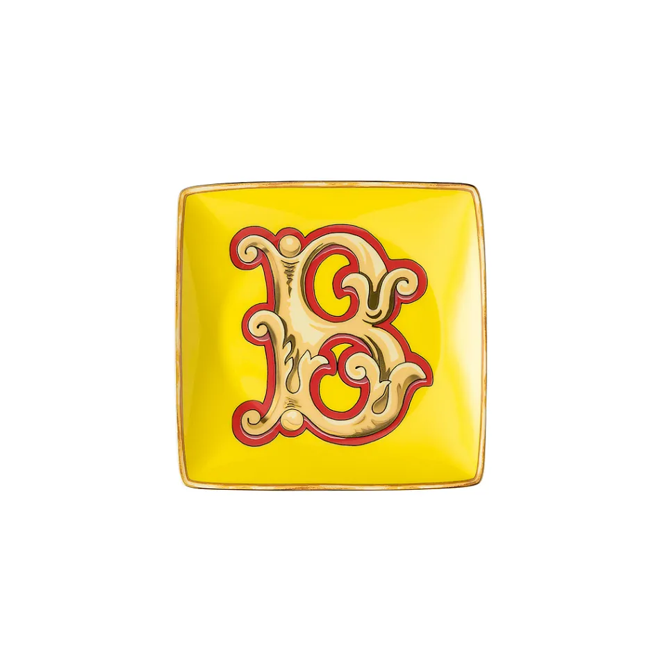 Rosenthal Versace Alphabet 6 Coppette Quadre Piane in Porcellana - Alphabet Viadurini