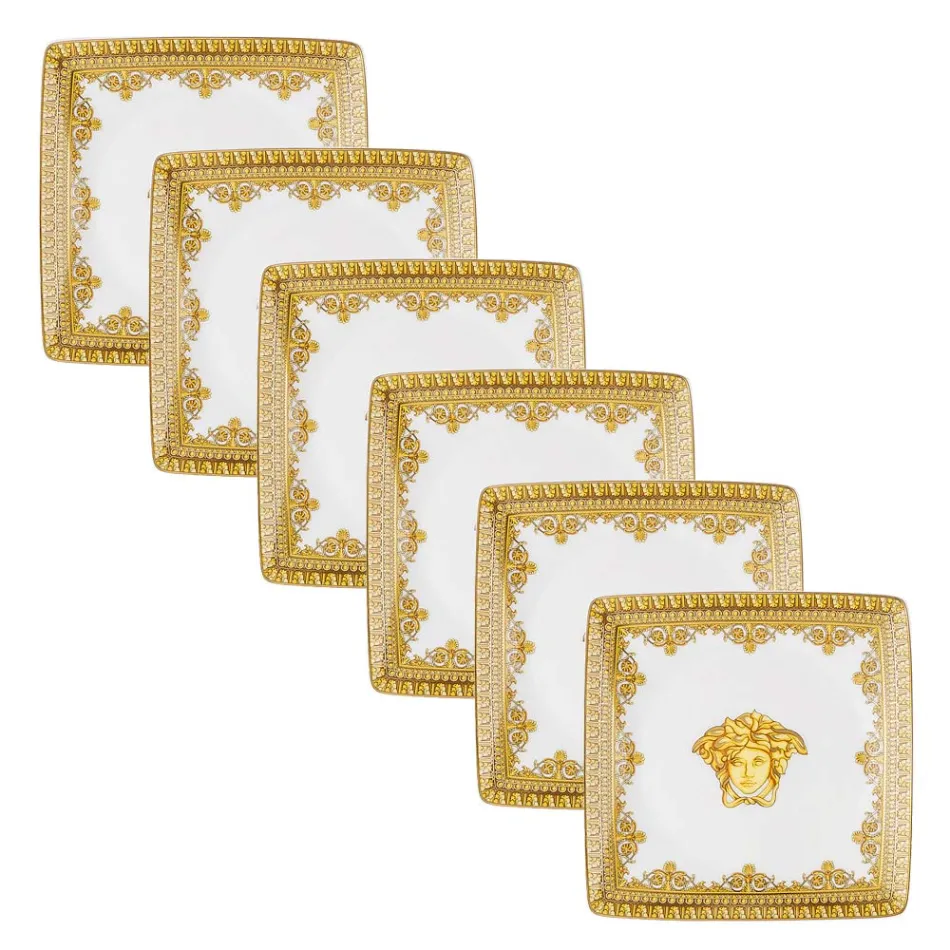 Rosenthal Versace I Love Baroque 6 Coppette Quadre Piane in Porcellana - Baroque Viadurini