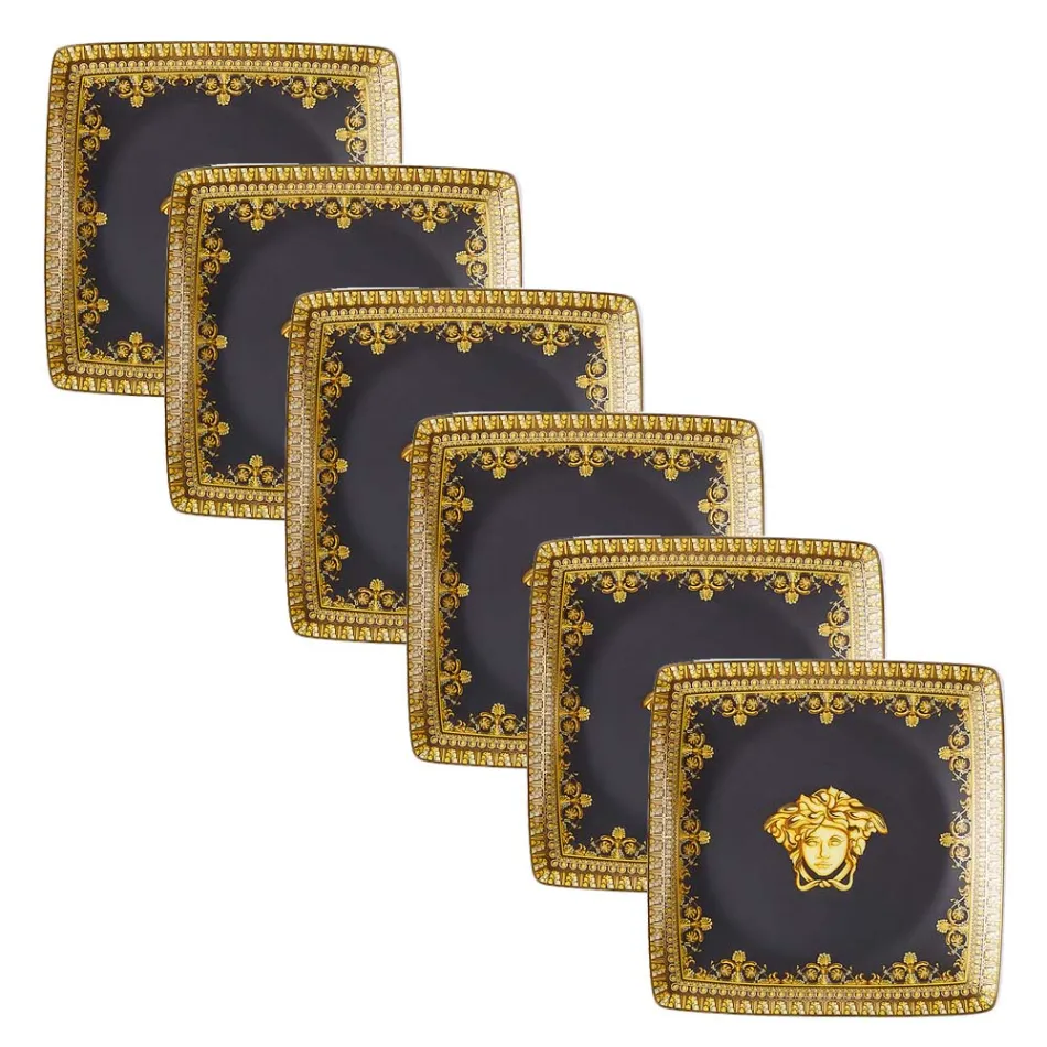 Rosenthal Versace I Love Baroque 6 Coppette Quadre Piane in Porcellana - Baroque Viadurini