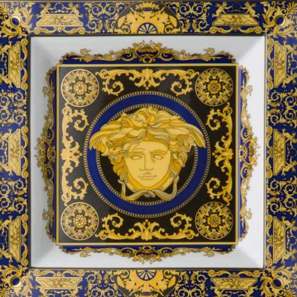 Rosenthal Versace Medusa Blue Coppa 22cm di moderno design porcellana Viadurini