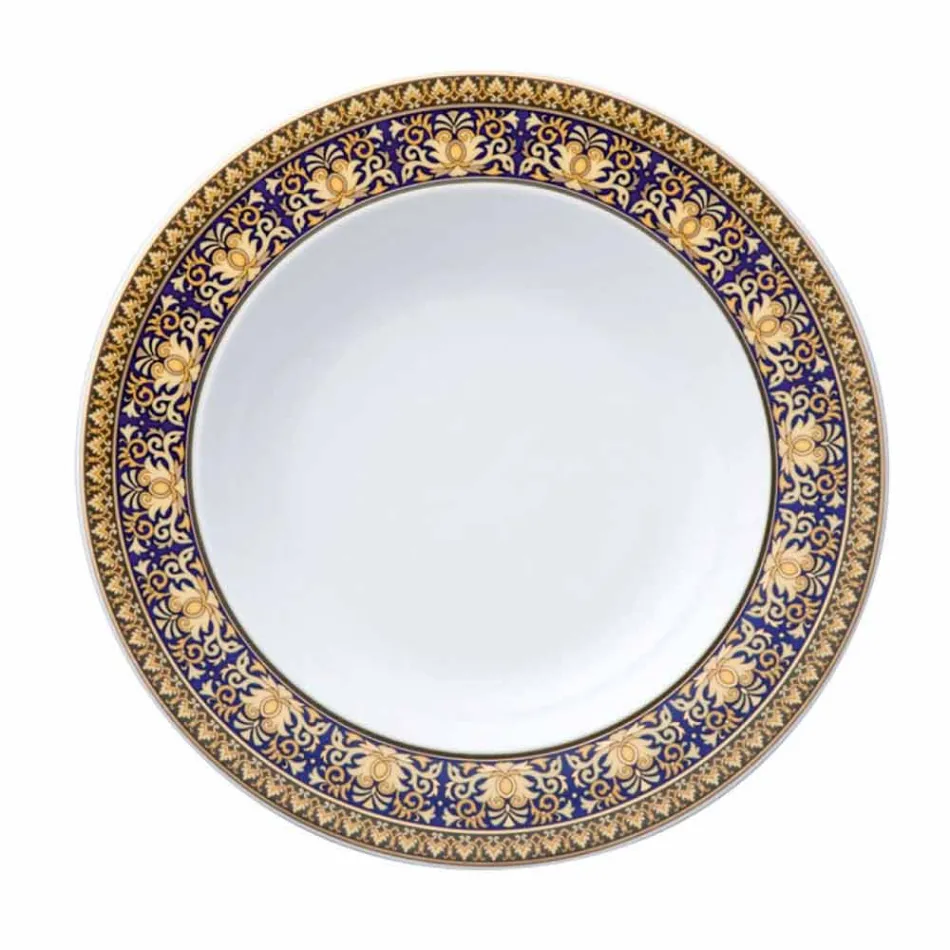 Rosenthal Versace Medusa Blue Piatto fondo moderno design porcellana Viadurini