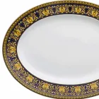 Rosenthal Versace Medusa Blue Piatto ovale 40cm di design porcellana Viadurini
