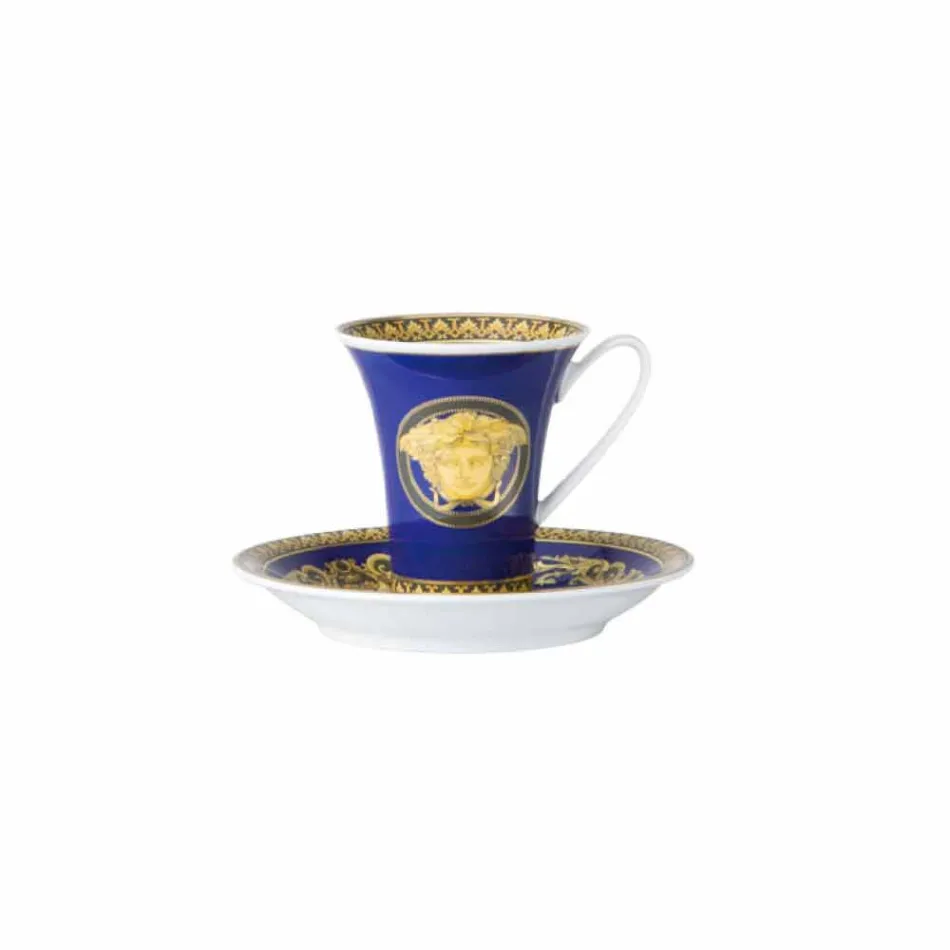 Rosenthal Versace Medusa Blue Tazzina da caffè di design in porcellana Viadurini
