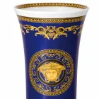 Rosenthal Versace Medusa Blue Vaso di moderno design porcellana 34cm Viadurini